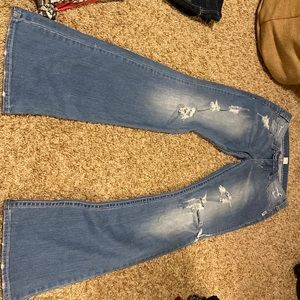 Silver distressed jeans